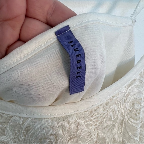 Bluebell Tank Top Lace Ruffle White Floral Embroidered - Picture 9 of 10